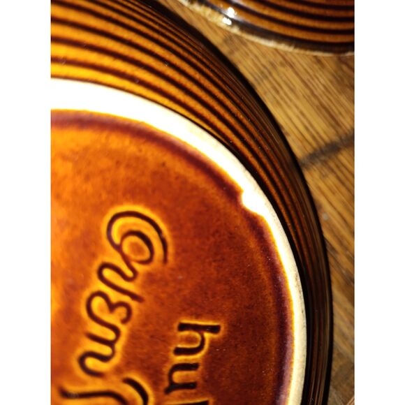 Vintage Hull Oven Proff USA Brown Drip Salad Plates - Set of 4 Great Condition! - Picture 2 of 10